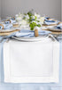 Solino Home Linen White Table Runner 72 Inches Long - 100% Pure Linen Hemstitch Table Runner 14 x 72 Inch for Dresser, Dining, Summer, Fall, Hallo...