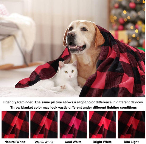 PiccoCasa Pet Dog Blanket, Flannel Fleece Puppy Blanket Plaid Plush Warm Rug Blankets for Small-Medium Dogs Cats Sleeping Mat, 30 x 40 Inches, Sca...