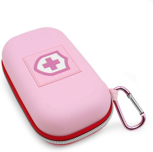 CASEMATIX Pink Compact Insulated Asthma Inhaler Travel Bag Case Compatible with Chamber Inhaler Spacer, Masks and More - Does Not Fit Spacers Long...