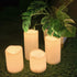 DRomance Flameless Flickering Candles with Remote Timer, Battery Operated Outdoor Waterproof White Plastic LED Pillar Candles Set of 4(3 x 3,4,5,6...