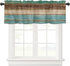Rustic Farmhouse Valances Curtains for Kitchen Windows, Retro Wood Rod Pocket Curtain Toppers Teal Green Brown Country Short Curtains Treatments f...
