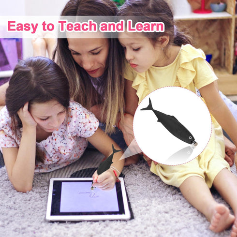 Kid-Friendly Stylus Pen for Touch Screens, Black Fish Shaped Capacitive Stylus Pen Kid Tablet Stylus Pen Children's Crayon Stylus Pen for Touch Sc...