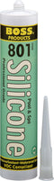 BOSS 02505CL10 801 Neutral Cure Silicone Adhesive, Clear, 10.3-Ounce...