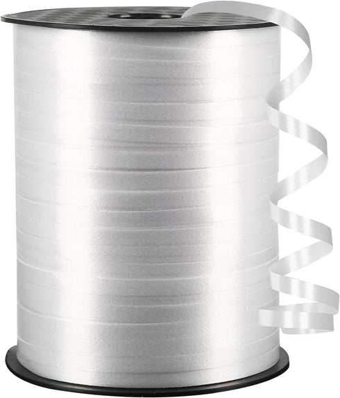 White Curling Ribbon, 500 Yard White Ribbon, Curling Ribbon for Gift Wrapping, Balloon Ribbon, Balloon String, Curly Ribbon, Thin Ribbon, 3/16" Gi...