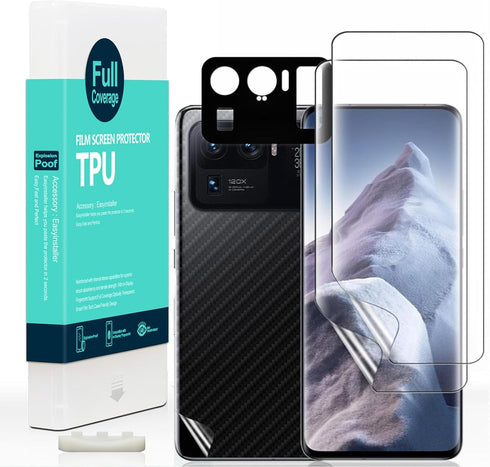 Ibywind 2 Pcs Screen Protector For Xiaomi 11 Ultra(5G/4G) 6.81",Flexible TPU Film,With 1Pc Camera Lens Protector,1Pc Back Film,Bubble Free[Easy to...