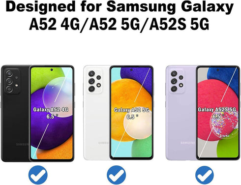 QHOHQ 3 Pack Screen Protector for Samsung Galaxy A52 4G/5G with 3 Packs Camera Lens Protector,Tempered Glass Film,9H Hardness - HD - Anti-Scratch ...