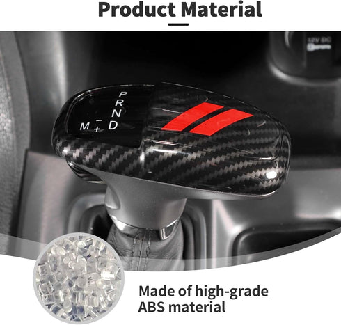 JWWY Gear Shift Shifter Knobs Cover Trim for 2015-2024+ Dodge Challenger Charger 2018-2023 Durango Interior Accessories Red Carbon Fiber......