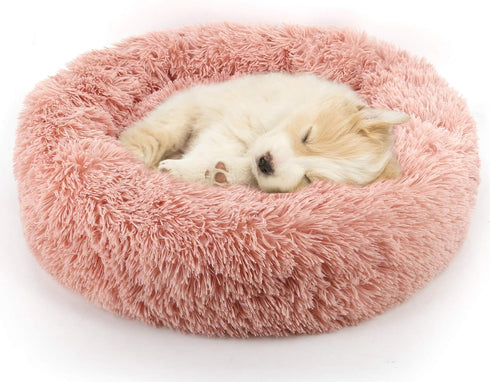 NOYAL Calming Dog Bed Donut Anti anxiety Fluffy Dog Bed for Small Medium Dog and Cat...