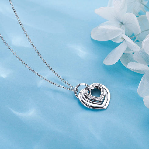Great Grandma Necklace-925 Sterling Silver Four Hearts Generations Necklace Great Grandma Grandmother from Grandchildren...