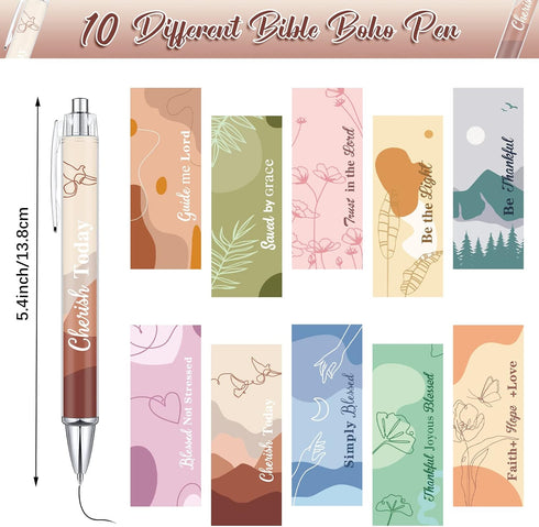 Tinlade 10 Pieces Christian Pens for Women Religious Ink Pens Inspirational Quotes Pens Bible Verse Ballpoint Pens Funny Office Pens Retractable I...