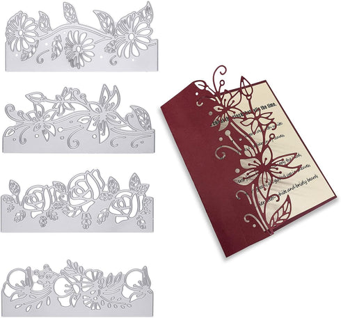 GLOBLELAND Metal Lace Flower Edge Border Cutting Dies Stencils for DIY Scrapbooking Decorative Wedding Invitation Card Making...