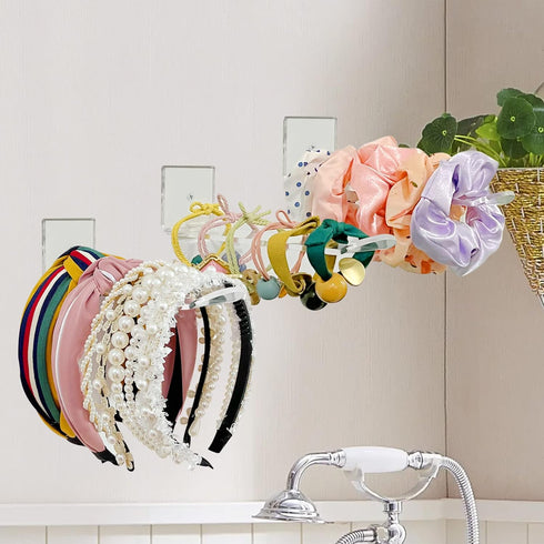 Bigfety Acrylic Headband Holder Wall, 6 Pack Clear Hanging Headband Organizer Storage for Girls Women...