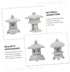 4pcs Home Decor Japanese Home Decor Fairy Pagoda Statue Mini Pagoda Figurines Miniature Pagoda Statue Mini Pagoda Model Mini Pagoda for Garden Pav...