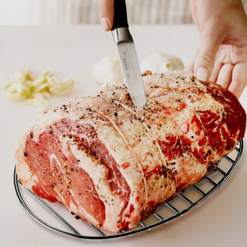 Roasting Rack, Black with Integrated Feet, Enamel Finished, Nonstick, fit for 13 inches oval roasting pan, safety, dishwasher, Great for Basting, ...
