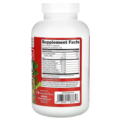 Health Plus Inc Super Colon Cleanse 530 mg 240 Capsules, Package may vary...