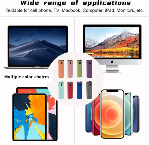 3 in 1Fingerprint Proof Screen Cleaner Tool, Touchscreen Electronic Screen Cleaner with Microfiber and Soft Fiber Flannel for All Phones, Laptop,T...