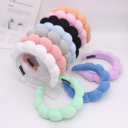 2PCS Spa Headband for Washing Face, Makeup Headband, Bubble Skincare Headbands with Face Wash Wristbands...