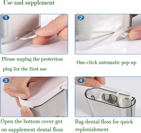 Holy Rose Dental Floss Picks Dispenser,Portable Floss Pick Case 4 Boxe 10 Count/Boxs,with Adult Flosser Stick 128 Count,is Perfect for Home?Travel...