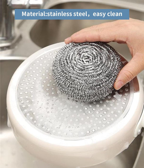 6Pcs Steel Wool Scrubbers - Flexible Scrubber Pads for Cleaning Dishes, Pots, Pans, Grills and Sinks...