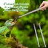 2 Pcs Extra Long Stainless Steel Reptile Feeding Tongs with Rubber Tip Bearded Dragon Aquarium Straight and Curved Long Tweezer Terrarium Feeder T...