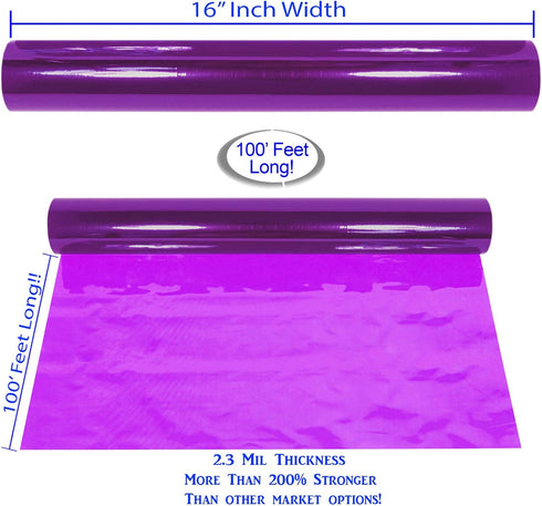 AnapoliZ Cellophane Wrap Roll Purple | 100’ Ft. Long X 16” in. Wide | 2.3 Mil Thick Translucent Purple | Gifts, Baskets, Treats, Cellophane Wrappi...