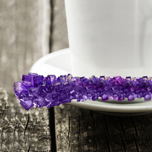 Extra Large Rock Candy Sticks: 6 Purple Rock Candy Sticks - Grape - Individually Wrapped for Party Favors, Candy Buffet, Showers, Receptions, Old ...