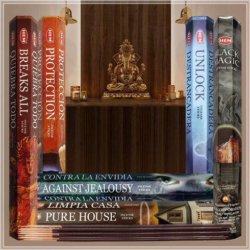 Hem Incense Sticks Variety Pack #21 and Incense Stick Holder Bundle with 6 Witchcraft Themed Fragrances...