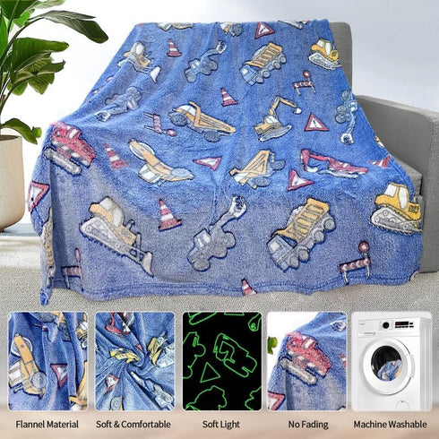 Tractor Blanket for Boys, Construction Blanket for Boys, Car Blanket for Boys, Kids Blankets for Boys, Toddler Blanket for Kids, Personalized Baby...