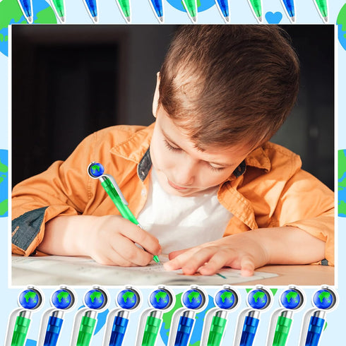 Teling Earth Pens Retractable Cute Globe Pens Bulk 1.0 mm Tellurion Shape Earth Day Pens Black Ink World Ballpoint Pens for Kids Adults Accessorie...