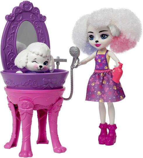 Enchantimals City Tails Poodle Do Beauty Salon, Playset with Doll (6-in) and Dog Figures with Color-Change Fun, Great Toy for Kids Ages 4Y+...