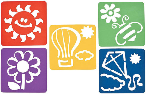 Sidewalk Chalk Stencils Set (6 Pieces) 12 Inch Stencils - Shapes for Summer...