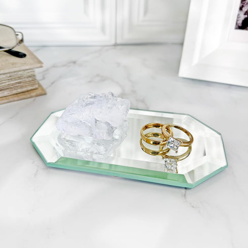 Plymor 3" x 5" Long Octagon, 5mm Thick Beveled Glass Mirror, Pack of 3...