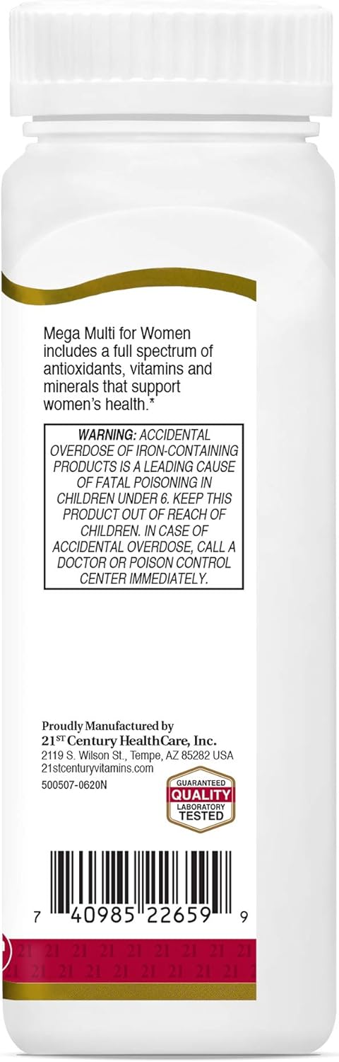 21st Century Mega Multi for Women Tablets, 90-Count (22659)...