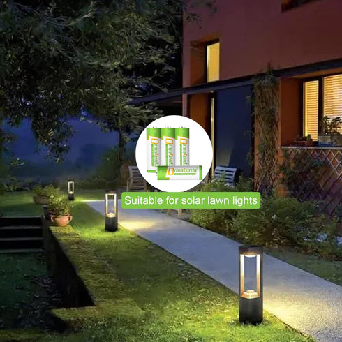 14430 Rechargeable Lifepo4 Battery, 14430 LiFePO4 Rechargeable Battery 3.2V 450mAh for Solar Panel Outdoor Garden Lights (NOT AA Battery) -6 Pack...