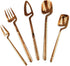 Modern Flatware - Luxury Stainless Steel Utensil Elegant Dinnerware Cutlery Set, Dishwasher Safe Forks Knives Spoons, Tableware (Rose Gold, 5pcs, ...