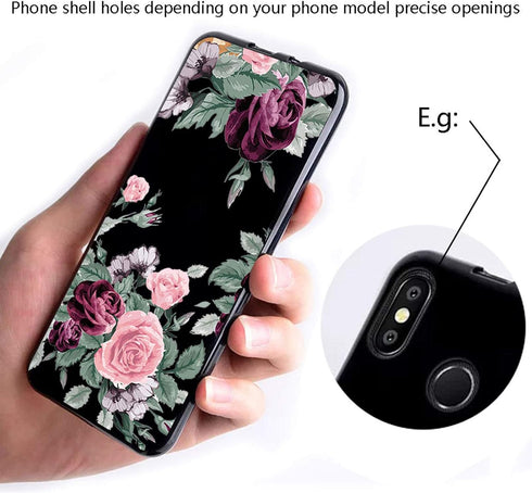 Case + 2 Screen Protector for LG K31 Rebel (5.70"), Ultra-Thin Black Soft Silicone TPU Phone Case Bumper Shock-Absorption Cover with Tempered Glas...