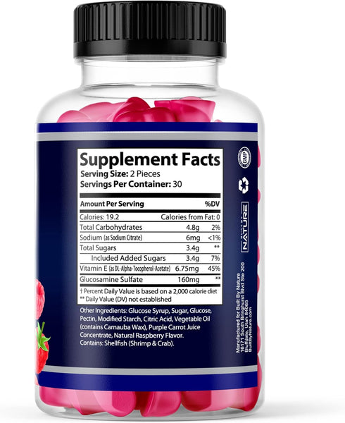 Joint Support Gummies - Advanced Glucosamine Gummy Supplement with Vitamin E, High Potency Antioxidant & Inflammatory Response, Comfort for Back, ...
