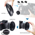 55mm Universal Metal Lens Hood,Wide Angle Lens Hood Compatible All 55mm Brands Camera Lens(and Easy to Install and Remove)+1pcs 55mm Lens Cap...