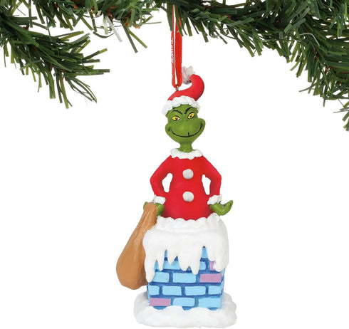 Department 56 Grinch into The Chimney Musical, 4.5". Hanging Ornament, Multicolor...