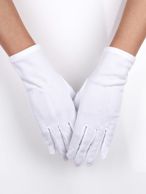 Sumind 2 Pairs Nylon Cotton Gloves White Uniform Gloves Tuxedo Gloves Formal Police Gloves Guard Parade Glove...