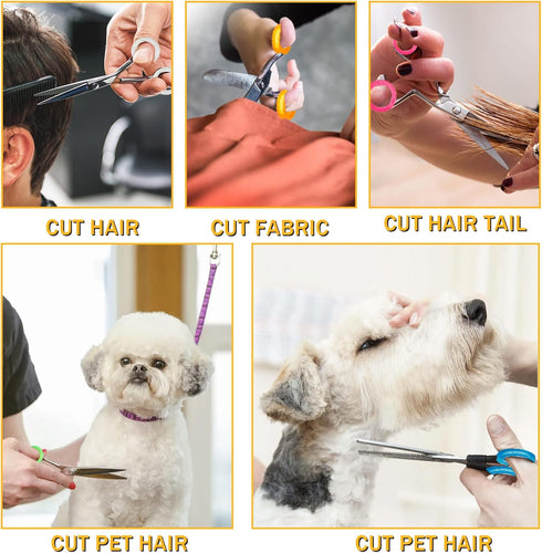 80-Piece Scissors Finger Rings Professional Dog Grooming Scissors Accessories for Dog Hair Cutting, Ergonomic Pet Shear Finger Ring Thumb Inserts ...