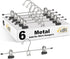 6 Quality Pants Hangers Heavy Duty Add-on Skirt/Slack Metal Hanger, Extra Wide Adjustable Clips, Multi Stackable Add on Hangers, Chrome, Jeans, Bo...