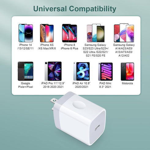 20W Super Fast Charger Type C Wall Plug Adapter Quick Charging Block Compatible Samsung Galaxy A15 5G A35/A55/A14/S24 Ultra/S23 FE/S21 FE/A54/A13/...