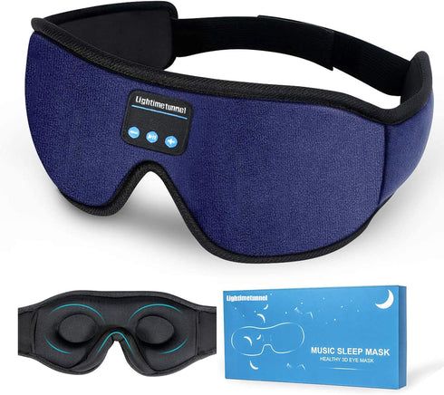 Sleep Headphones, 3D Bluetooth Sleep Mask, LIGHTIMETUNNEL Washable Sleeping Headphones with Ultra Thin Stereo Speakers Microphone Hands Free for I...
