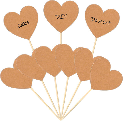 100 Pcs Charcuterie Board Cheese Labels Party Buffet Labels Appetizer Sign Blank Food Toothpick Flags Love Heart Cheese Markers Cupcake Toppers Pi...