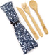 Honbay 3PCS Japanese Style Creative Eco-friendly Bamboo Flatware Set Reusable Utensils with a Retro Pouch -Spoon, Fork, Knife...