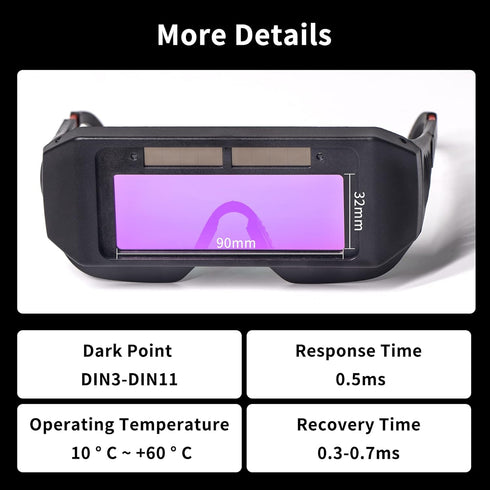 T TOVIA Welder Glasses LCD, Safety Protective, Solar Powered Auto Darkening Welding Goggles with Adjustable Shade, Sensors Welder Glasses for TIG ...