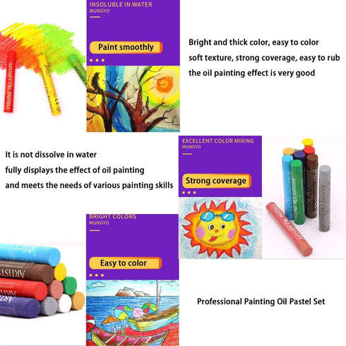 Oil Pastel Set,Professional Painting Soft Drawing Graffiti Art Crayons Washable Round Non Toxic Pastel Sticks for Artist,Kids,Student,Beginner (50...