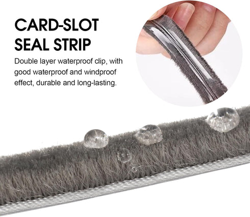 16 Ft (5m) 196 Inch Sliding sash Windows Doors Tape Pile Draught excluder Brush Seal Strip weatherstrip 5mm x 12mm (3/16 1/2 Inch, Gray)...