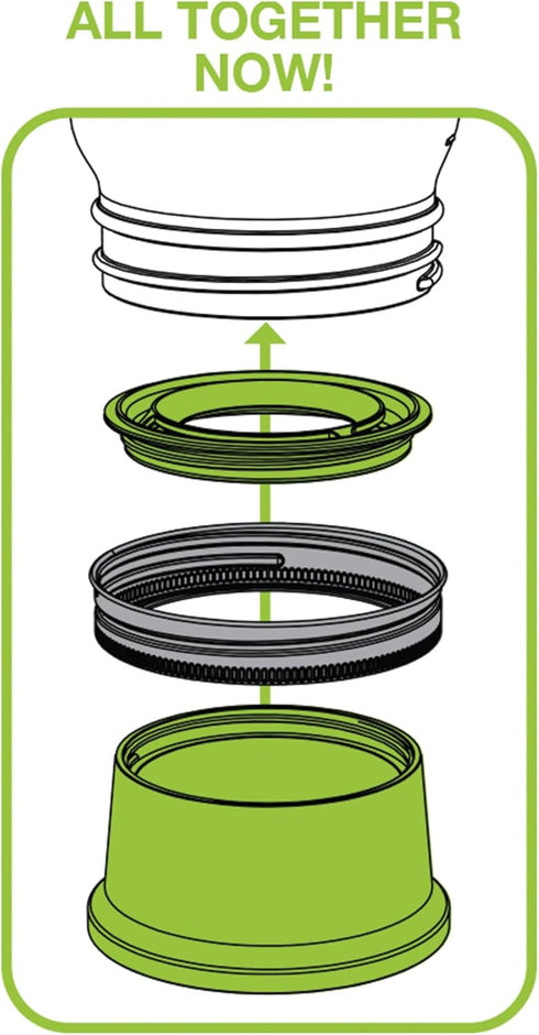 Jarware Herb Saver Lid for Wide Mouth Mason Jars, Green...